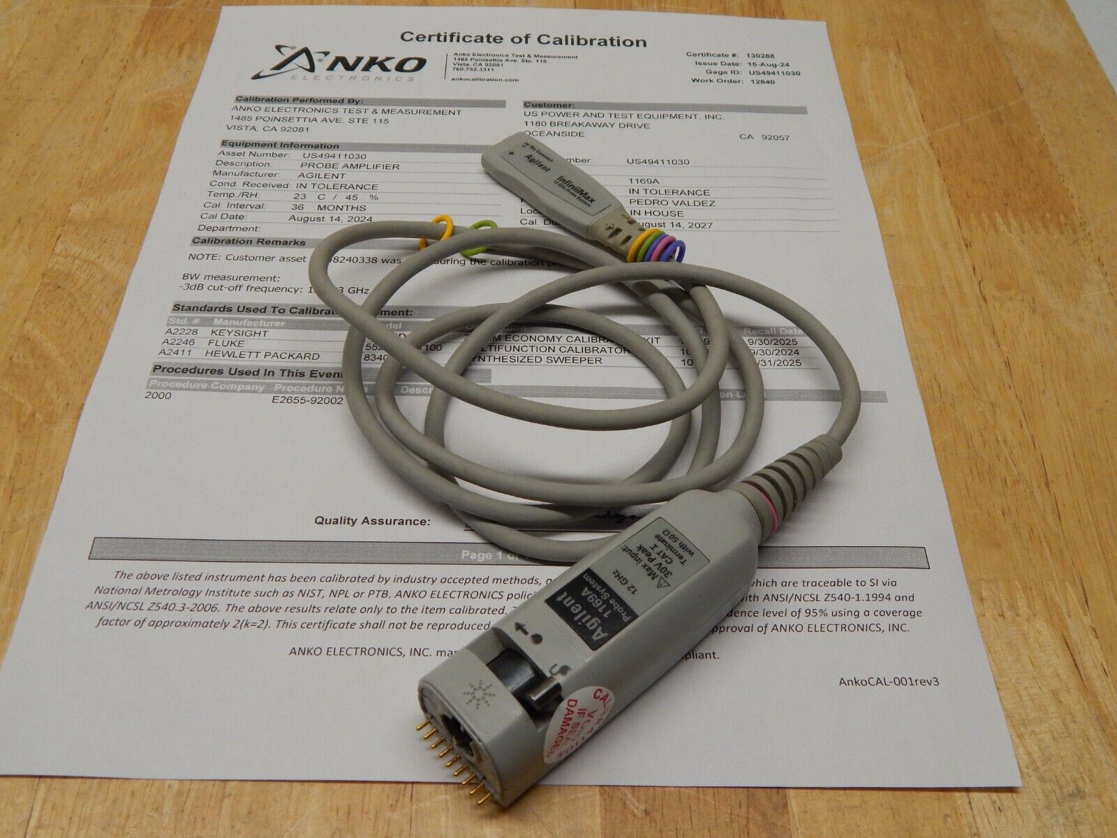 Agilent 1169A Oscilloscope 12GHz InfiniiMax Probe, NIST cal, 16 in stock Agilent 1169A Oscilloscope 12GHz InfiniiMax Probe, NIST cal, 16 in stock